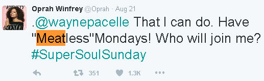 oprah winfrey meat free
